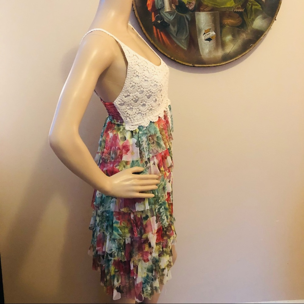 J Gee Ruffle Crochet Ruffle Boho Dress - Picture 2 of 6